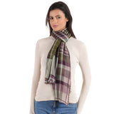 Plaid Wool Scarf - Sage Green - view 4