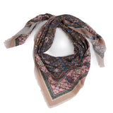 Tapestry Medallion Square Scarf - Dark Brown - view 8