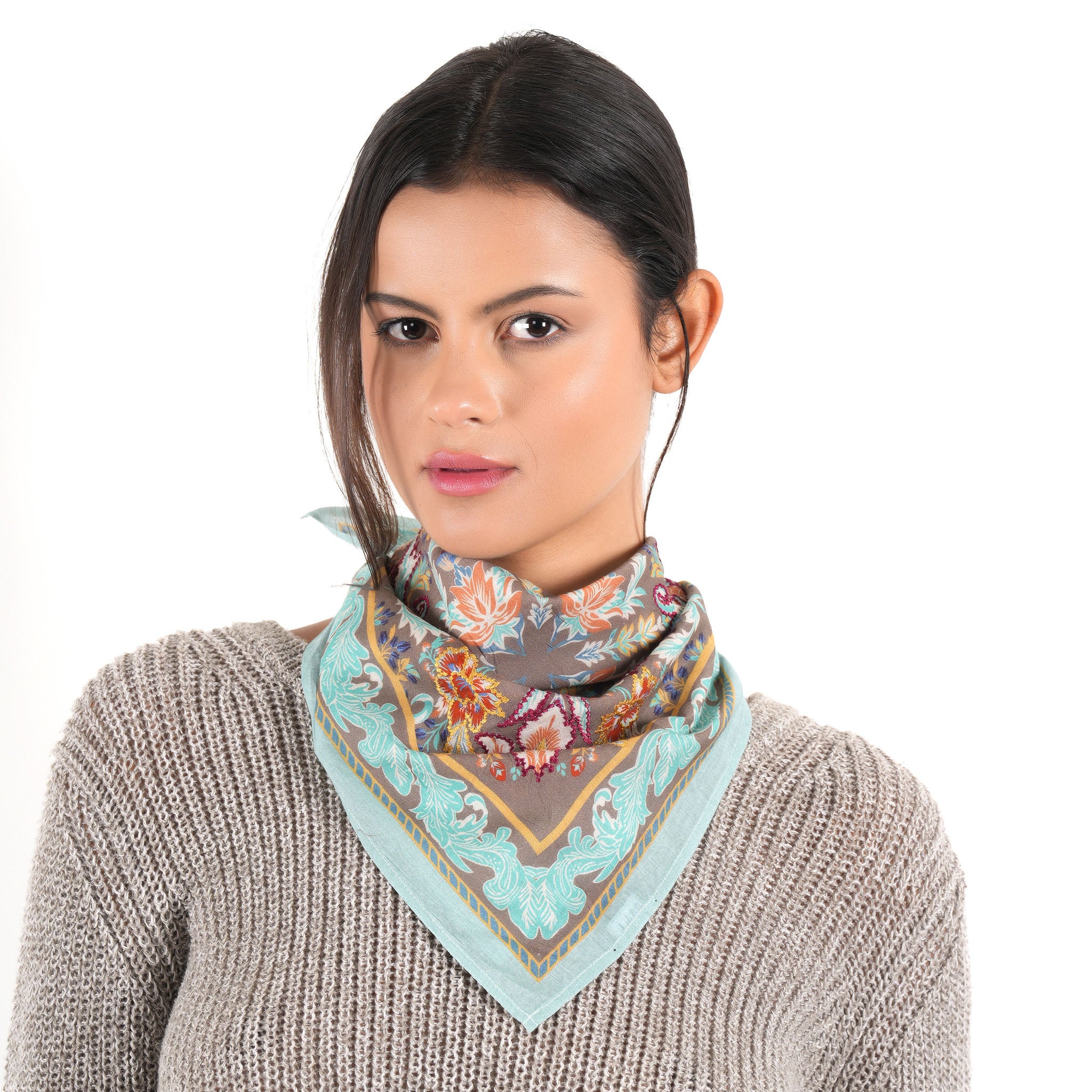 Floralia Bandana - Ash Mocha - view 8