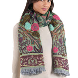 Periwinkle Jacquard Scarf - Green - view 3