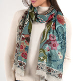 Autumn Garden Scarf - Teal - view 3