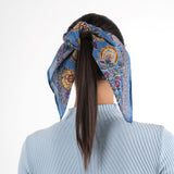Pomegranate Floral Bandana - Dusty Blue - view 5