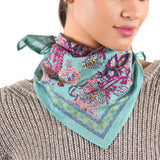 Floral & Bee Bandana - Turquoise - view 3
