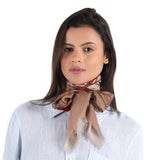 Pomegranate Garden Square Scarf - Tan - view 5
