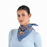 Pomegranate Floral Bandana - Dusty Blue - view 9