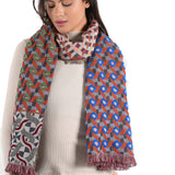Geometric Jacquard Scarf - Terracotta - view 3