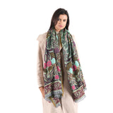 Periwinkle Jacquard Scarf - Green - view 5
