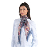 Tapestry Medallion Square Scarf - Navy Blue - view 4