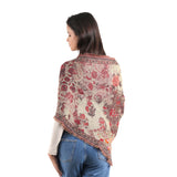 Autumn Bloom Jacquard Scarf - Rust Red - view 5