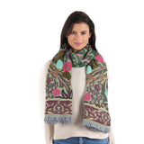 Periwinkle Jacquard Scarf - Green - view 2