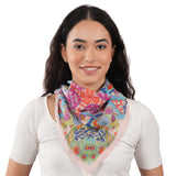 Peacock Geometric Cotton Bandana - Blush