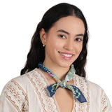 Petal Poetry Cotton Bandana - Navy