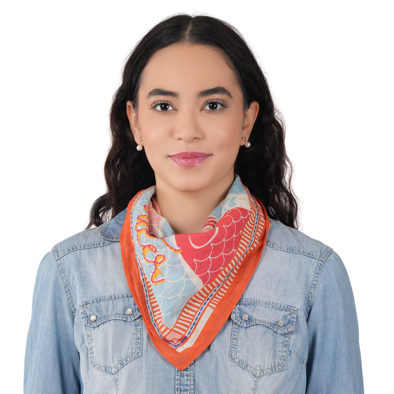 Like a Fish in Water Cotton Bandana - Red