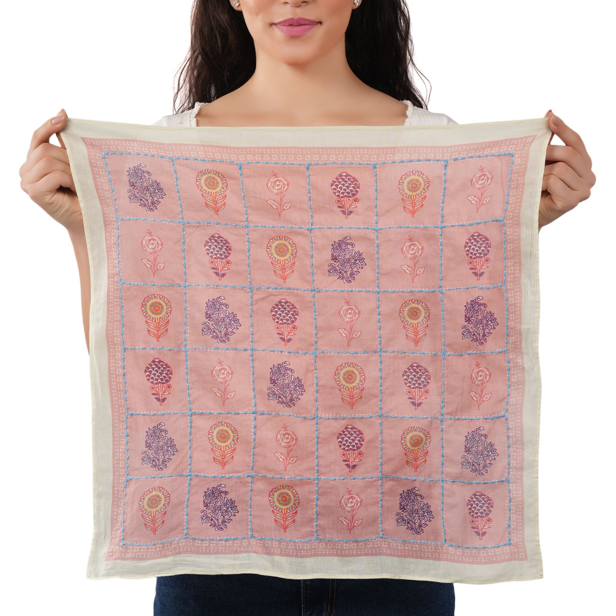 Flowerscape Cotton Bandana - Tea Rose