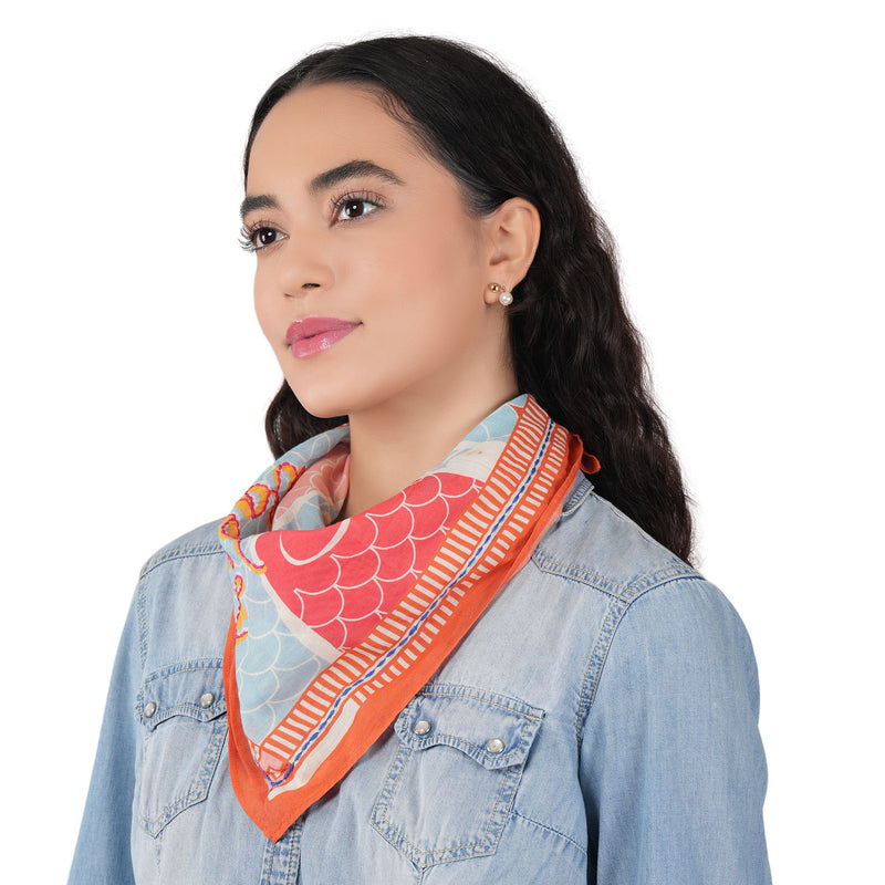 Like a Fish in Water Cotton Bandana - Red