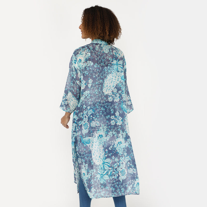 Phoenix Sky Kimono - Blue