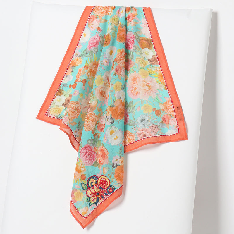 Ditsy Floral Bandana - Aqua