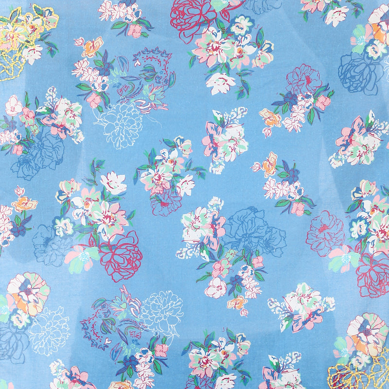 Blooming Garden Bandana - Blue