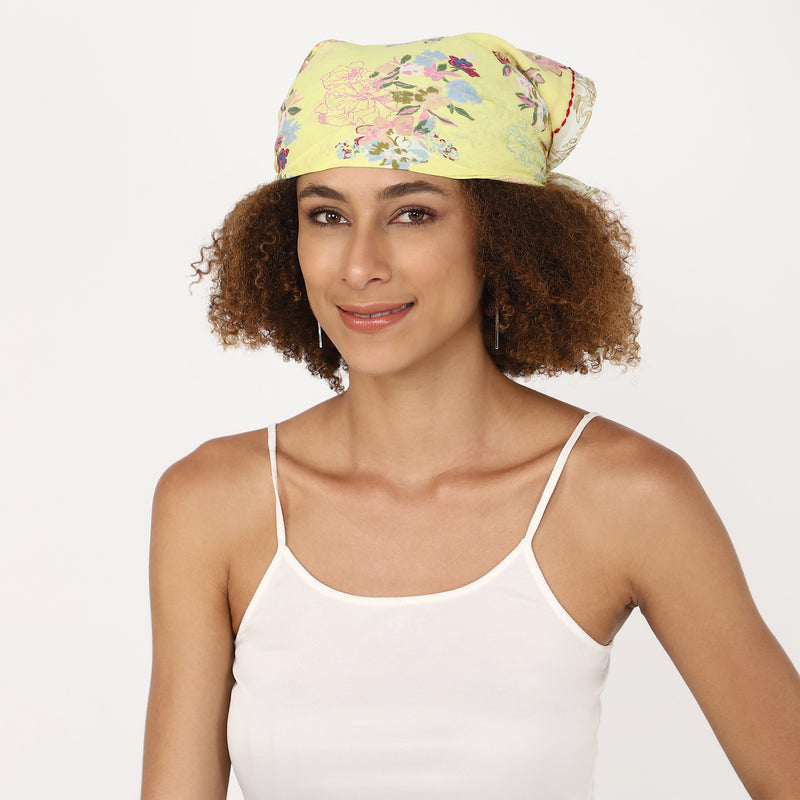 Blooming Garden Bandana - Light Yellow