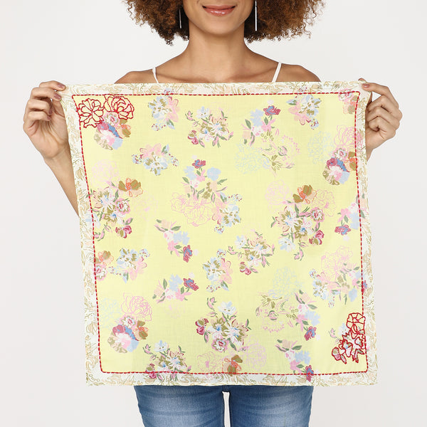 Blooming Garden Bandana - Light Yellow