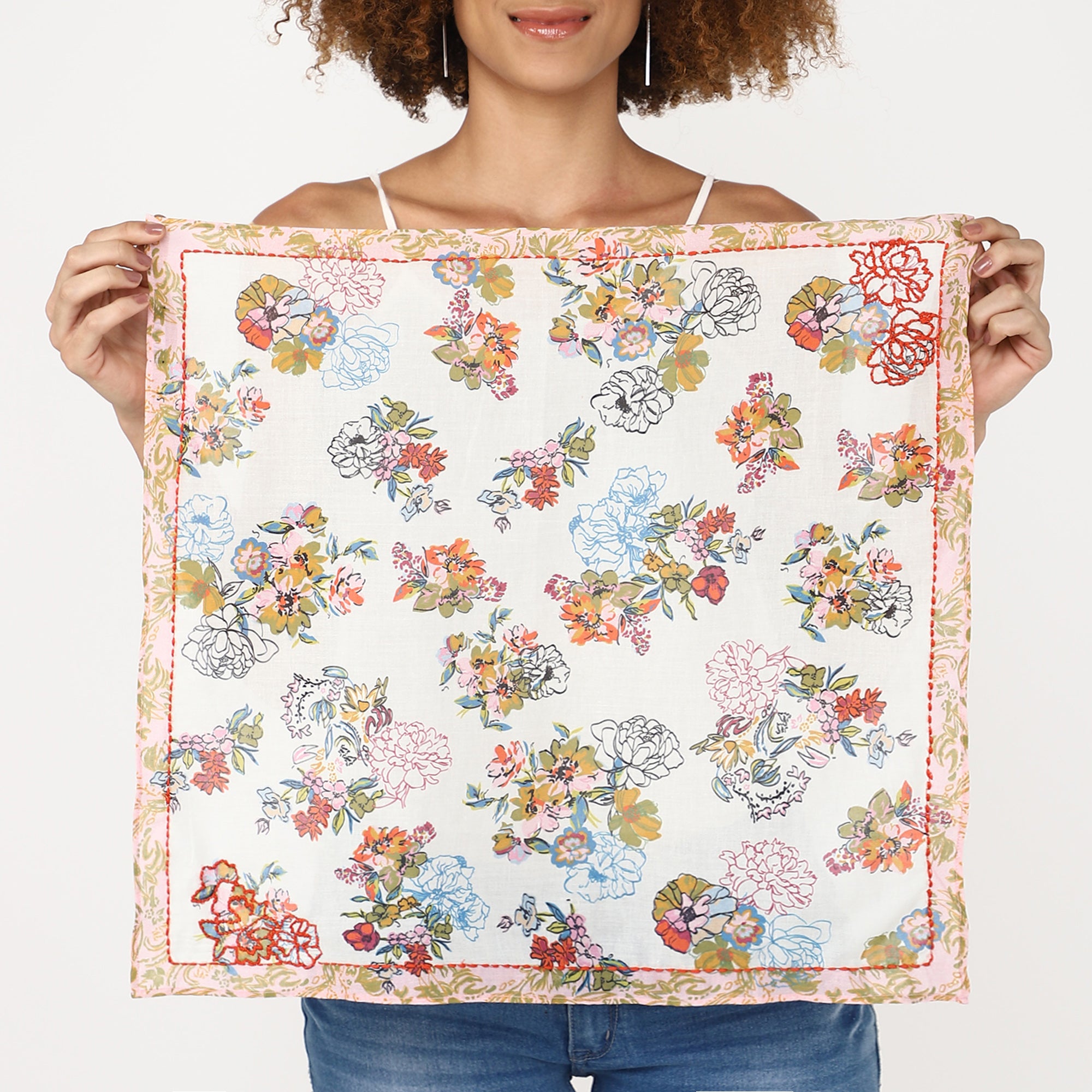 Blooming Garden Bandana - White