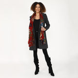 Big Floral Print Scarf - Plum