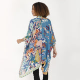 Floral Dance Kimono - Cobalt