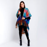 Mighty Check Poncho - Teal
