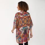 Mosaic Tile-Work Kimono - Pink Blue