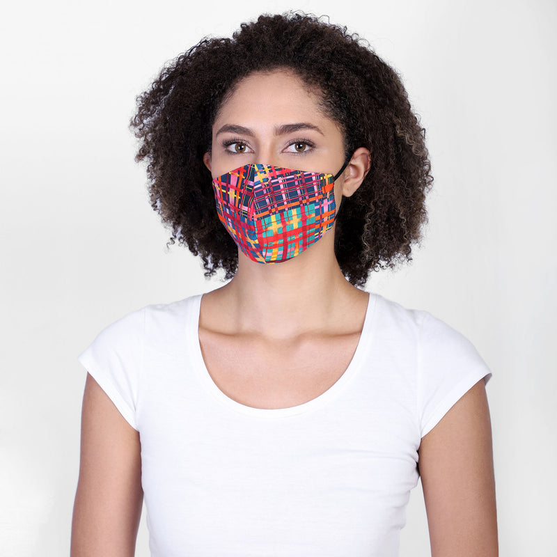 Printed Plaid Reversible Face mask